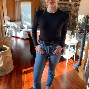 Ruffled Black Long Sleeve